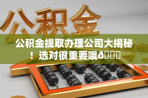 霍山公积金提取办理公司大揭秘！选对很重要哦😎